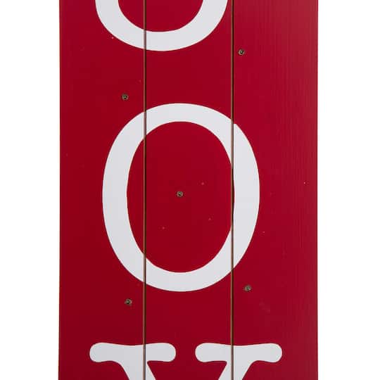 Glitzhome® 40" Lighted Wooden Sleigh JOY Porch Sign with Timer